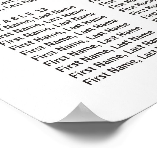 紫のフローラエレガント18台の座席表 ポスター (角)