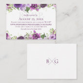 紫のフローラオンライン応答カード エンクロージャーカード (正面/裏面)