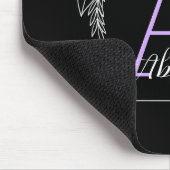 紫のフローラカスタム蝶モノグラム – 文字A マウスパッド (コーナー)