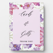 紫のフローラカードとギフト結婚ズ フォトプラーク (正面)