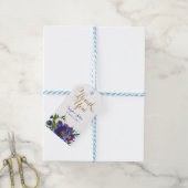 紫のフローラギフトラベル ギフトタグ (より糸付き)