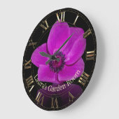 紫のフローラクール園 ラージ壁時計 (傾斜)