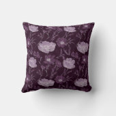 紫のフローラグリッターパターン クッション (裏面)