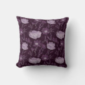 紫のフローラグリッターパターン クッション (正面)