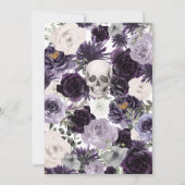 紫のフローラゴシック風のベビーシャワー 招待状 (裏面)