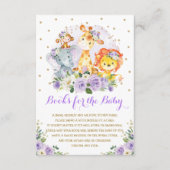 紫のフローラサファリ野生動物の本ベビー エンクロージャーカード (正面)