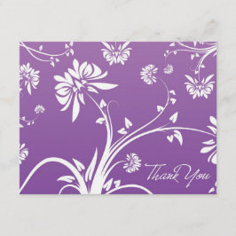 紫のフローラサンキューカード サンキューカード