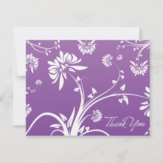 紫のフローラサンキューカード サンキューカード (正面)