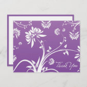 紫のフローラサンキューカード サンキューカード (正面/裏面)