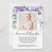 紫のフローラサンキュー死別の写真 サンキューカード (正面)