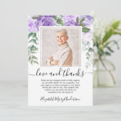 紫のフローラサンキュー死別の写真 サンキューカード (スタンド正面)