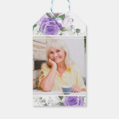 紫のフローラシードパケット記念葬儀 ギフトタグ (裏面)