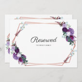 紫のフローラジオメト結婚リの予約語 (正面/裏面)