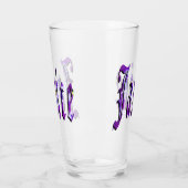 紫のフローラジャニス名のロゴ、 タンブラーグラス (左)