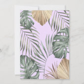 紫のフローラジャングルサファリアニマルベビシャワー 招待状 (裏面)