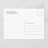 紫のフローラスクリプトジオメトリブライダルシャワー インビテーションポストカード (裏面)