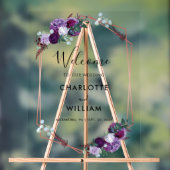 紫のフローラス結婚クリプトの歓迎 アクリルサイン (ニュートラル)