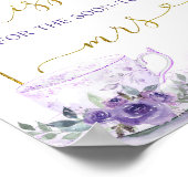 紫のフローラティーどのように多くのキスブライダルゲーム ポスター (角)