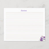 紫のフローラテーマレシピカードオーガナイザー (裏面)