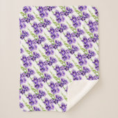 紫のフローラドゥランタスカイフラワーウォーターのカラーアート シェルパブランケット (正面)