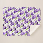 紫のフローラドゥランタスカイフラワーウォーターのカラーアート シェルパブランケット (正面(横))