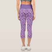 紫のフローラハイウェストYoga Capris、XS (0-2) カプリレギンス (裏面)