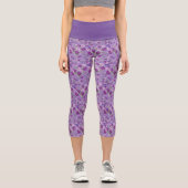 紫のフローラハイウェストYoga Capris、XS (0-2) カプリレギンス (正面)