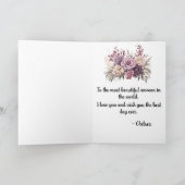 紫のフローラハッピーバースデーお母さんへ2 サンキューカード (内部)