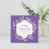 紫のフローラハッピーマザーデイカード シーズンカード (スタンド正面)