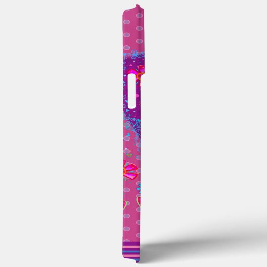 紫のフローラハートのインスピレーション名 Case-Mate iPhoneケース (裏面 / 右)