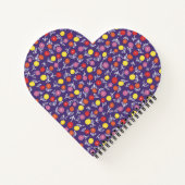 紫のフローラハートノートブック ノートブック (裏面)