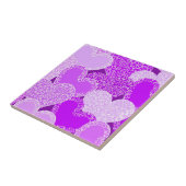 紫のフローラハートパターン タイル (側面)