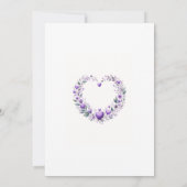 紫のフローラハートベビーシャワー 招待状 (裏面)