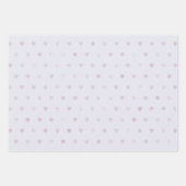 紫のフローラハートミックスとマッチ ラッピングペーパーシート (正面3)