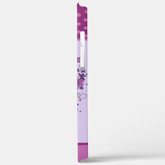 紫のフローラハート目的強調 Case-Mate iPhoneケース (裏面 / 左)