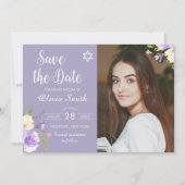 紫のフローラバルミツワー写真保存日 セーブザデート (正面)