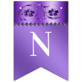 紫のフローラバンティング国旗 バンティングフラッグ (第3の旗)