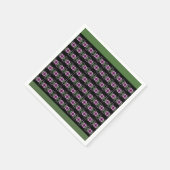 紫のフローラパターン（の模様が）ある装飾 スタンダードカクテルナプキン (角)