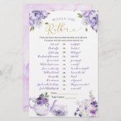 紫のフローラブライダルシャワーお茶は彼女が好き (正面/裏面)