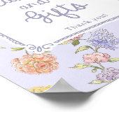 紫のフローラブライダルシャワーカードとギフト ポスター (角)