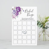 紫のフローラブライダルシャワービンゴカード (スタンド正面)