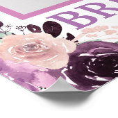 紫のフローラブライダルシャワーフォトプロップフレームBoho ポスター (角)