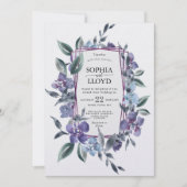 紫のフローラブーケ幾何学模様 シーズンカード (正面)