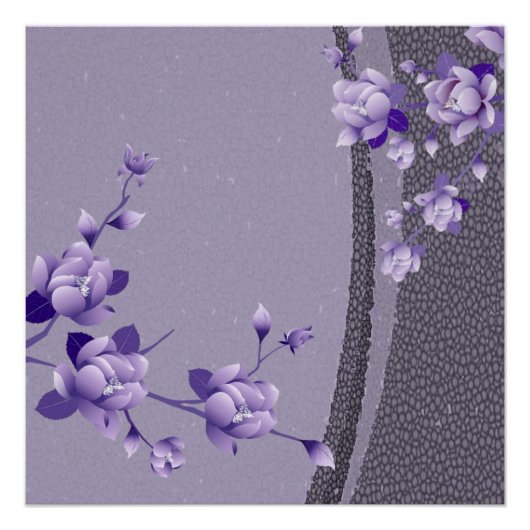 紫のフローラポスター ポスター (正面)