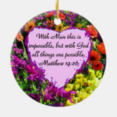 紫のフローラマタイ19:26写真デザイン セラミックオーナメント (裏面)