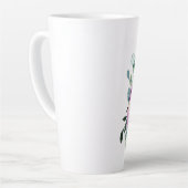 紫のフローラモザ結婚ーブライダル カフェラテマグ (左アングル)