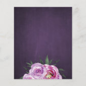 紫のフローラモダンのシャワー招待状 (裏面)