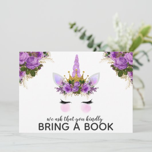 紫のフローラユニコーンプリンセスが本を持ってくる 招待状 (スタンド正面)