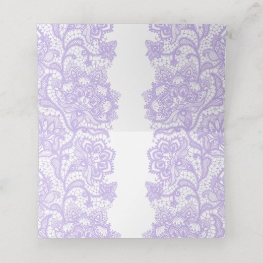 紫のフローラランタンとレース プレイスカード (内部開封)