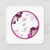 紫のフローラリングや輪結婚の詳細エンクロージャカード エンクロージャーカード (裏面)